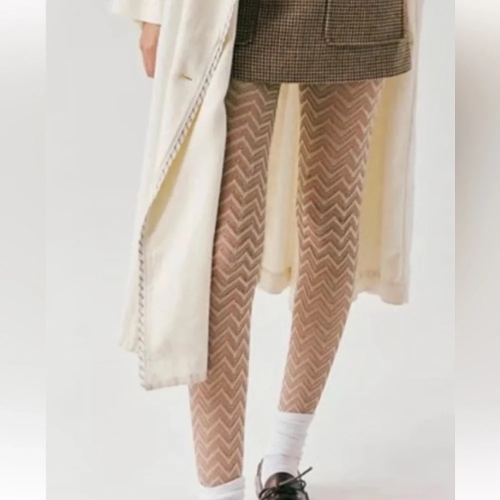 Free People Pointelle Chevron Tights NWT